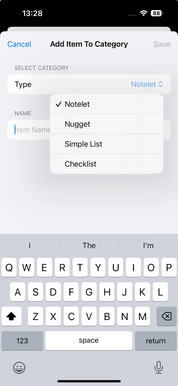 Quick Capture View